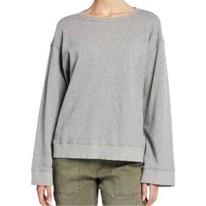 Pam & Gela Women’s Size S Heather Gray Open Back Black Strap Sweatshirt